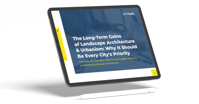 Landscape architecture ebook cover on tablet