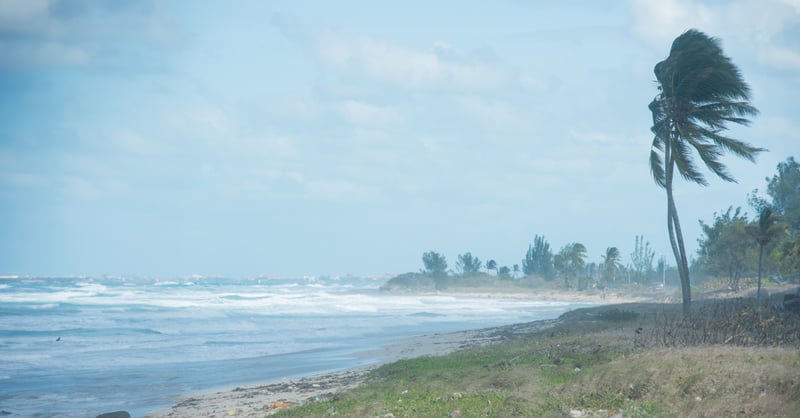 Hurricane taking place along a coast